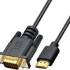 Sounce HDMI to VGA Cable 6FT, Unidirectional HDMI to VGA 6' Video Adapter (Male to Male) Compatible for Raspberry Pi, Roku,Computer, Desktop, Laptop, PC, Monitor, Projector, HDTV and More