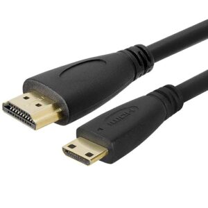ULTRABYTES HDMI Adapter Cable, 5ft / 1.5m Mini-HDMI Male to HMDI Male 1080p High Speed HDTV Cord for Tablet TV Displayer Digital Camera Camcorder Projector