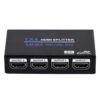 1x4 HDMI Splitter, 1 in 4 Out HDMI Splitter Audio Video Distributor Box Support 3D & 4K x 2K Compatible for HDTV, STB, DVD, PS3, Projector Etc
