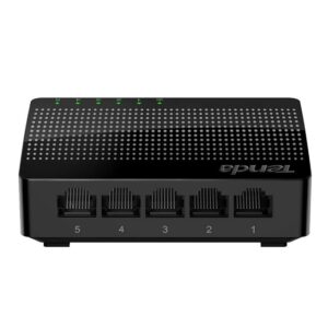 TENDA-SG105 5-Port 10/100/1000Mbps Ethernet Switch | Small & Smart | Plug and Play |Small Office or Home/Office Network |Smart LED