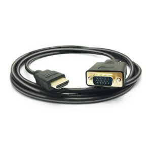 Peotriol Hdmi To Vga, Active Hdmi Male To Vga Male M/M Video Converter Adapter Cable Cord Support Full 1080P From Hdmi Port Pc Laptop Hdtv To D-Sub Hd 15 Pin Vga Monitors Projector-6Ft/1.8M - Black