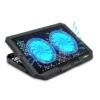 Frontech Adjustable Height Cooling Pad with 2 x 120mm LED Fans for up to 15.6" Laptops - Silent USB-Powered Laptop Cooler