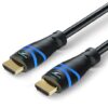 BlueRigger Braided High Speed HDMI cable with Ethernet - Supports 3D, 4K and Audio Return [Latest Version] (6 Feet / 1.8 Meters) HDMI Cable (Mobile, Laptop, Tablet, Mp3, Gaming Device, Black)