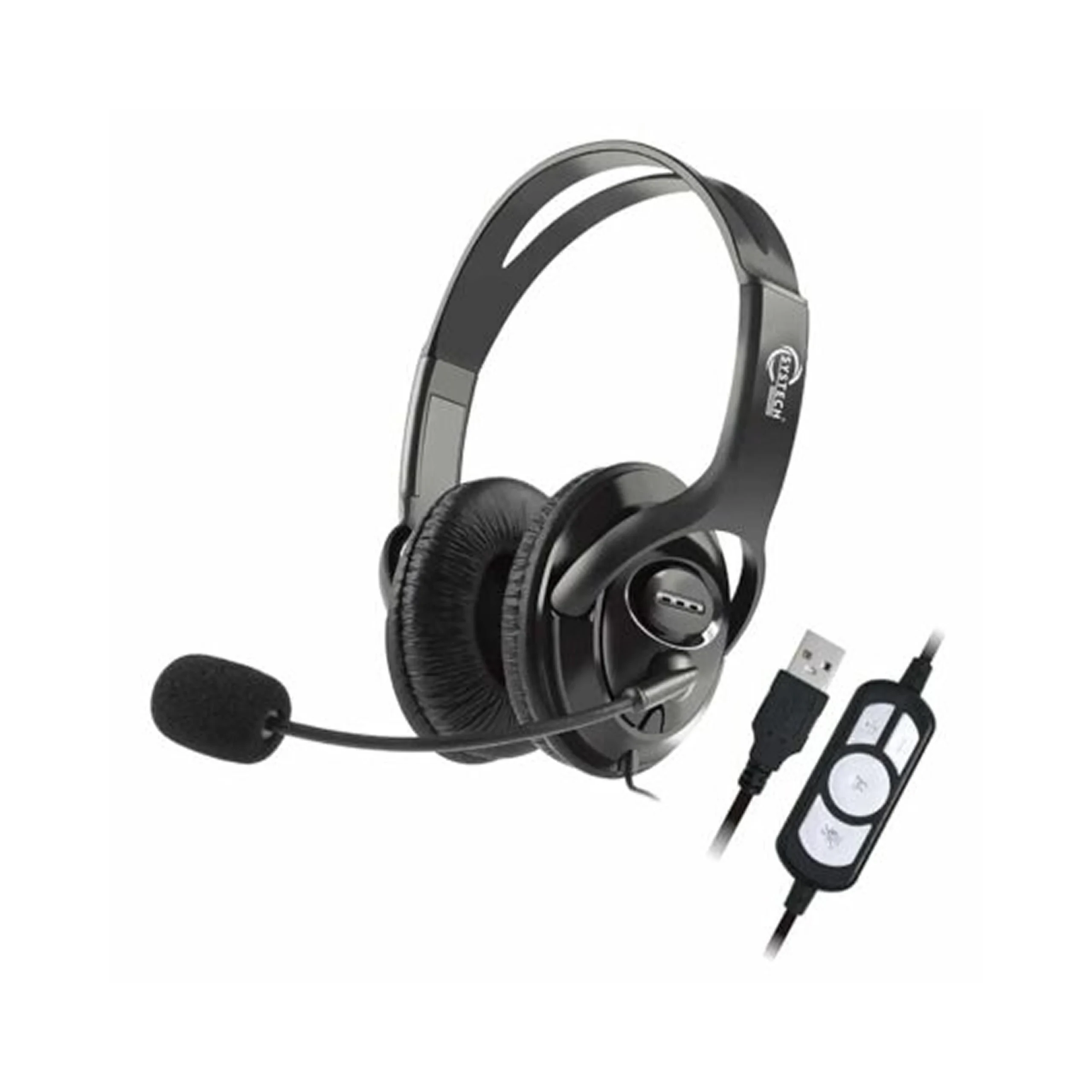 Systech Headphones with Microphone - Black