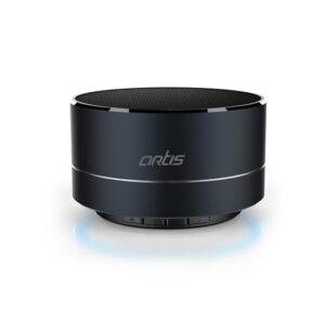 Artis BT14 Wireless Portable Bluetooth Speaker with FM/TF Card Reader/Mic/Led Light (Metallic Black)