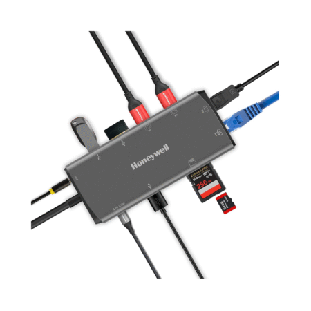 Honeywell New Launch 10-in-1 Type C Dock with Dual 4K HDMI, 1GBPS RJ45 Ethernet Port, 2xUSB 3.0, 1xUSB 2.0 & Type C 3.0 PD100W, VGA Port, SD & MicroSD Slot, for All Type C Devices